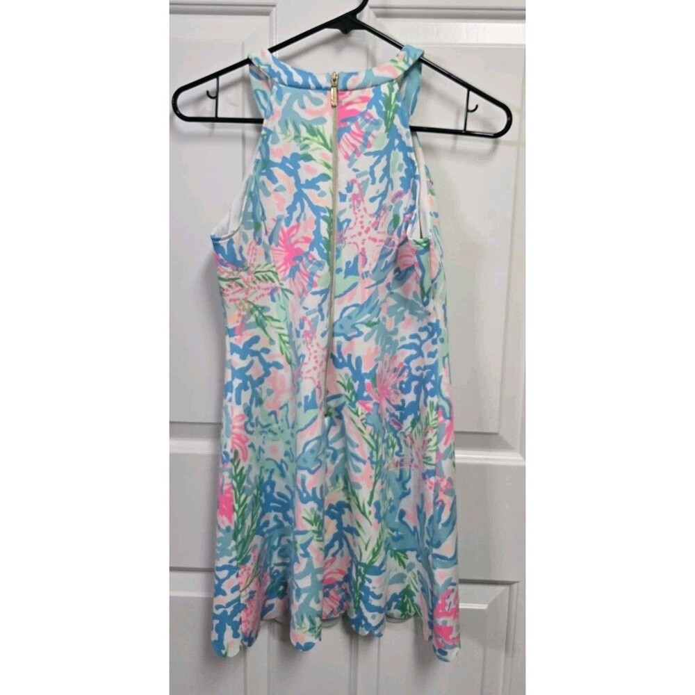 Lilly Pulitzer Sophelia Shift Dress Multi Color Coral Bay Girls Size 14 EUC - Picture 2 of 5